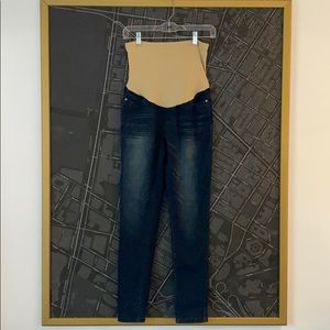 NWOT HOT KISS Maternity denim leggings sz L